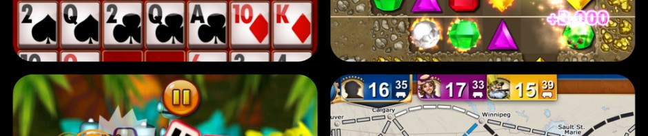 Poker Pals, Bejeweled, Quarell DX & Ticket To Ride Pocket